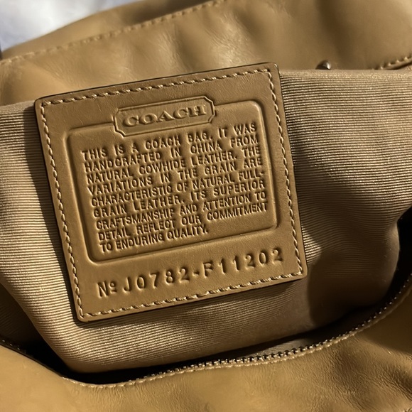 COACH HAMPTON SHOPPER Camel Taupe Tan LEATHER SATCHEL TOTE BAG - Picture 6 of 6